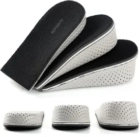 1Pair Memory Foam Invisible Height Increasing Insoles Soft Breathable Heel Lifting Inserts Pain Relief Heel Lift Height Booster for Unisex Men Women