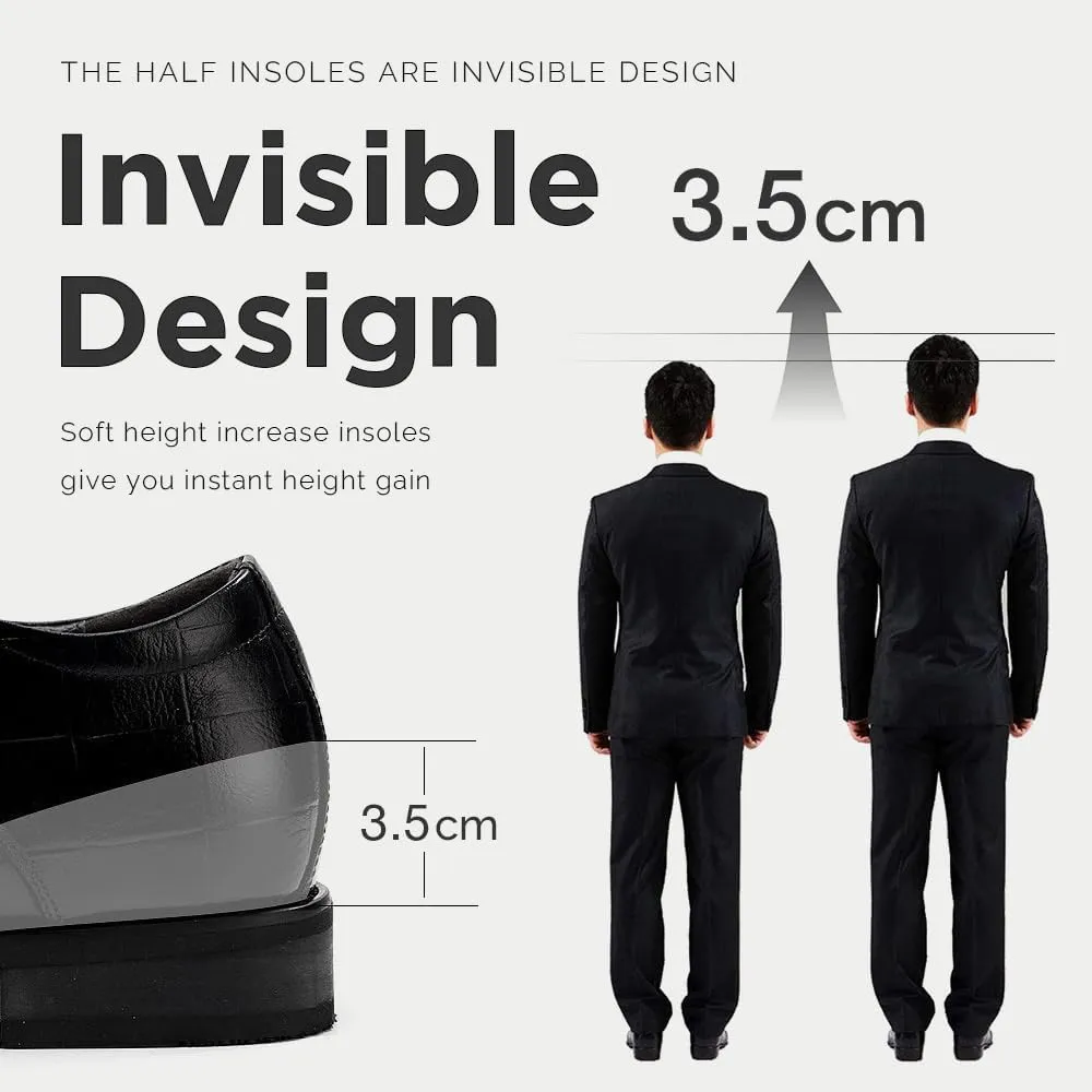 1Pair Memory Foam Invisible Height Increasing Insoles Soft Breathable Heel Lifting Inserts Pain Relief Heel Lift Height Booster for Unisex Men Women