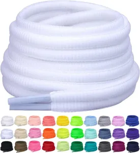 2 Pairs Oval Athletic Shoelaces 30 Colors 1/4" Half Round Shoe Laces for Sneakers
