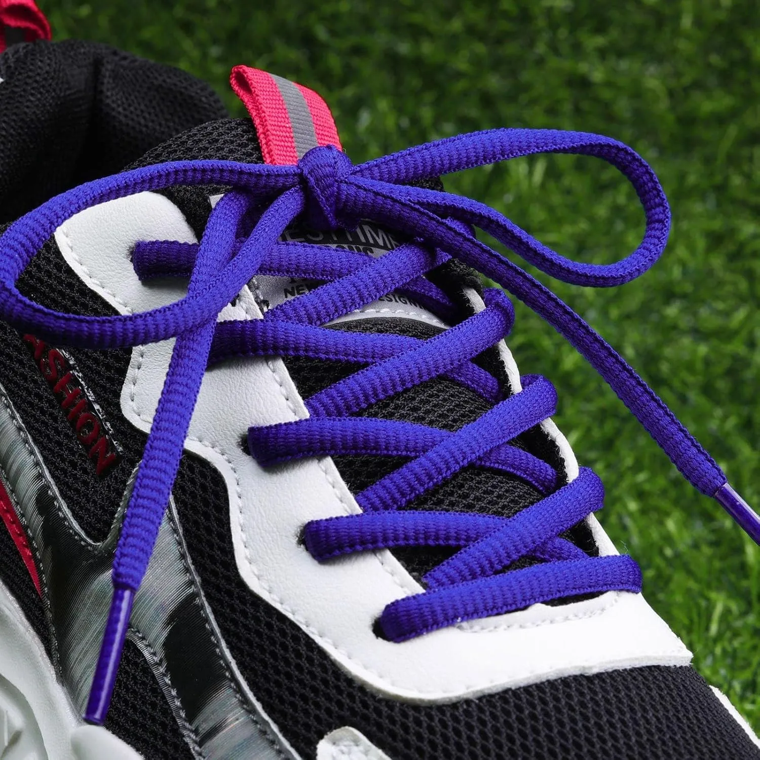 2 Pairs Oval Athletic Shoelaces 30 Colors 1/4" Half Round Shoe Laces for Sneakers