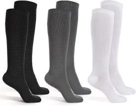 3 Pair Replacement Sock Liner Walking Boot Sock for Compression Cast Boot Walker Brace Women and Men, One Size Fits Most, Black, Gray, White