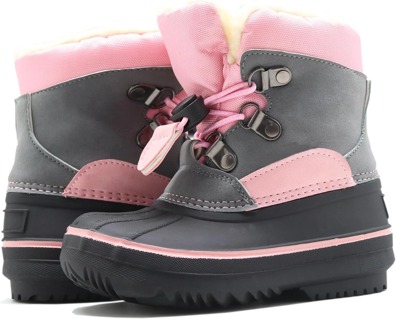 Ahannie Kids Boys Girls Winter Duck Boot, Youth Outdoor Two Tone Fashion Waterproof Rain Boot (Toddler/Little Kid/Big Kid)