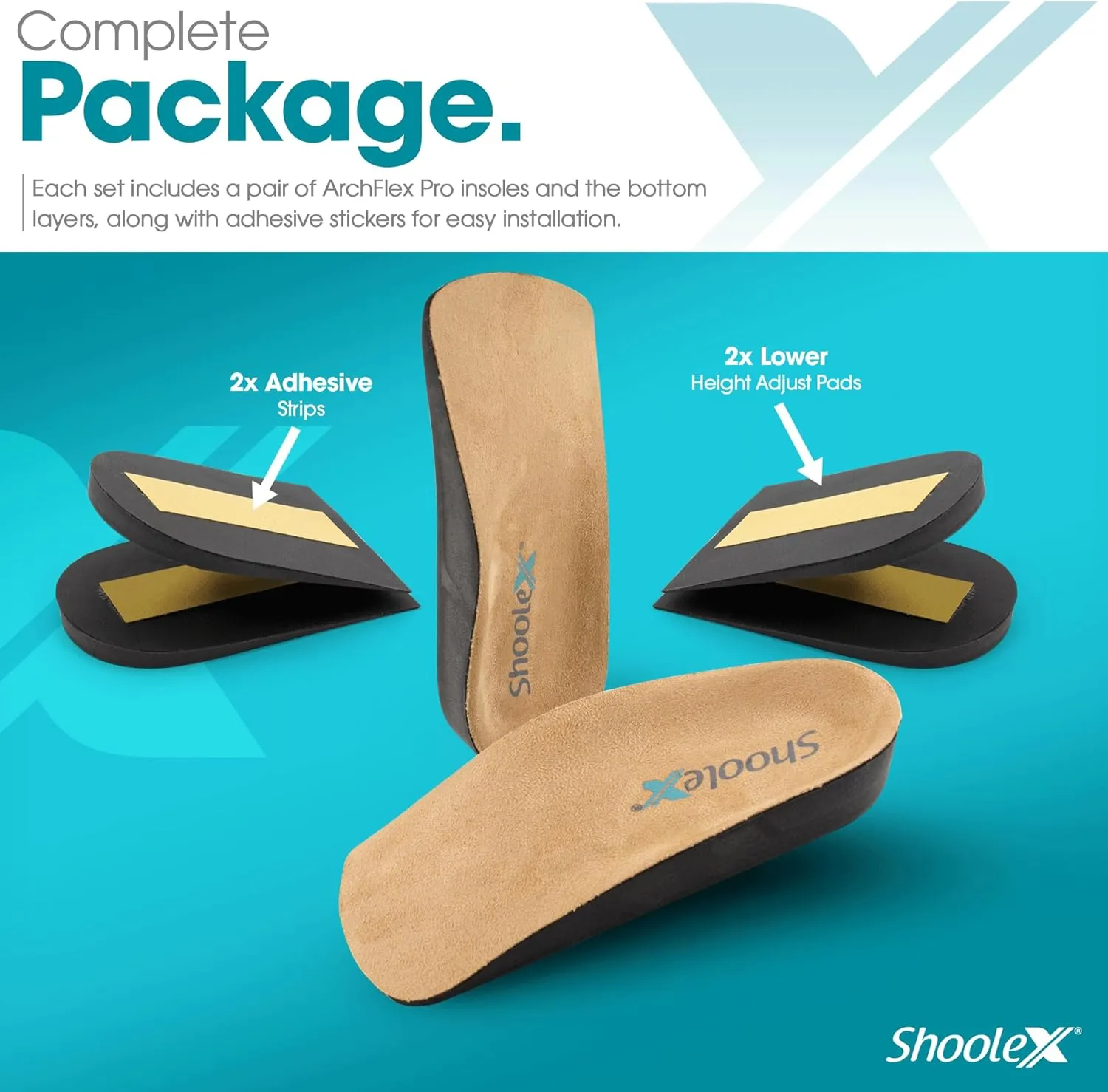 ArchFlex Pro 3/4 IAdjustable Height Increase Arch Support Insert Heel Cushion All in one Medium