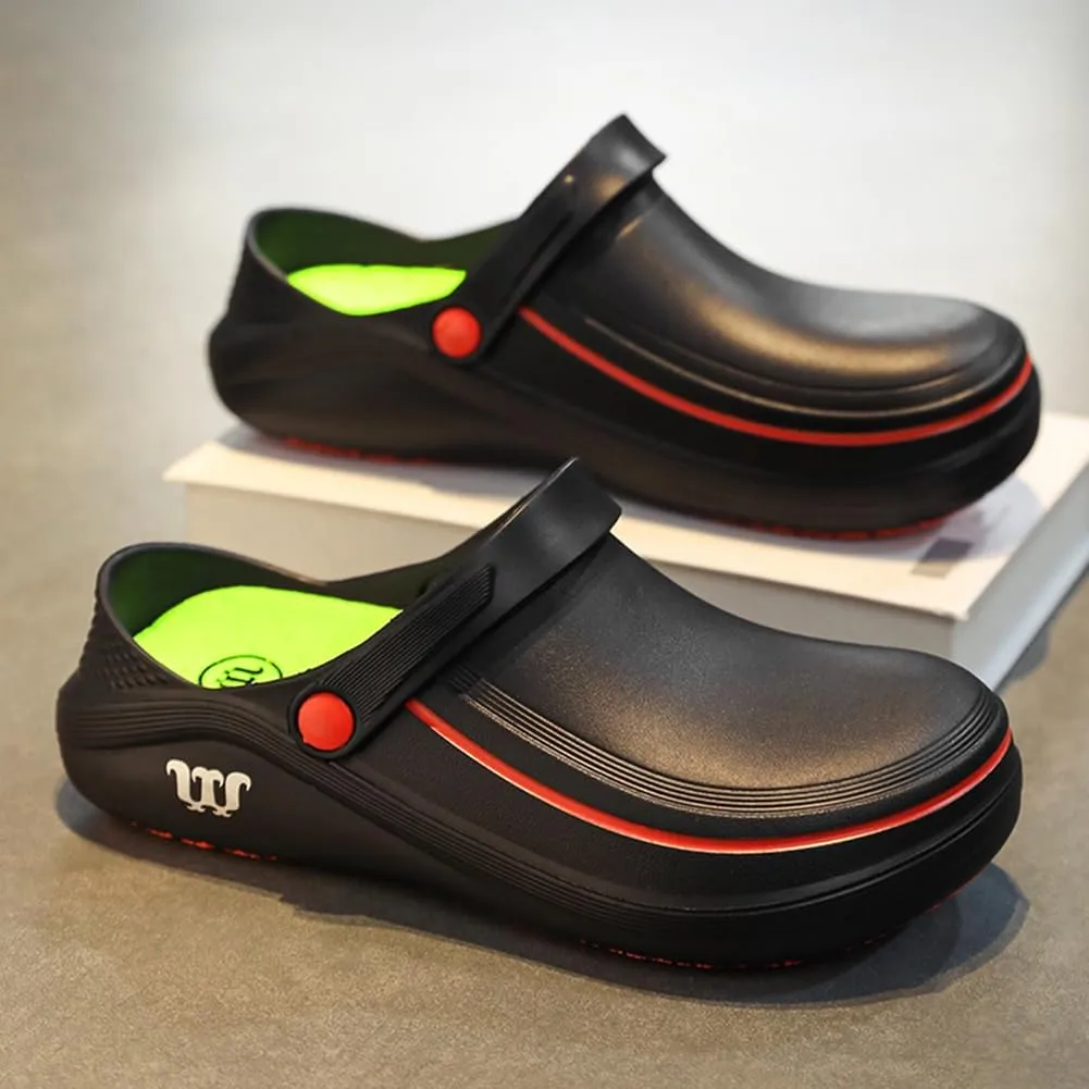 Armadillo Chef Shoes - Women's Kitchen Garden Nurse Shoes, Non-Slip, Comfortable, Waterproof, Oil Resistant, Black, Size 5.5