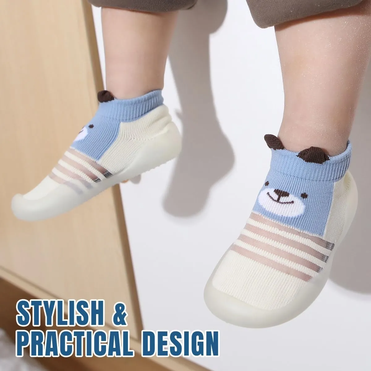 Baby Sock Shoes Boys Girls First Walking Shoes Non Slip Lightweight Toddler Infant Indoor Outdoor