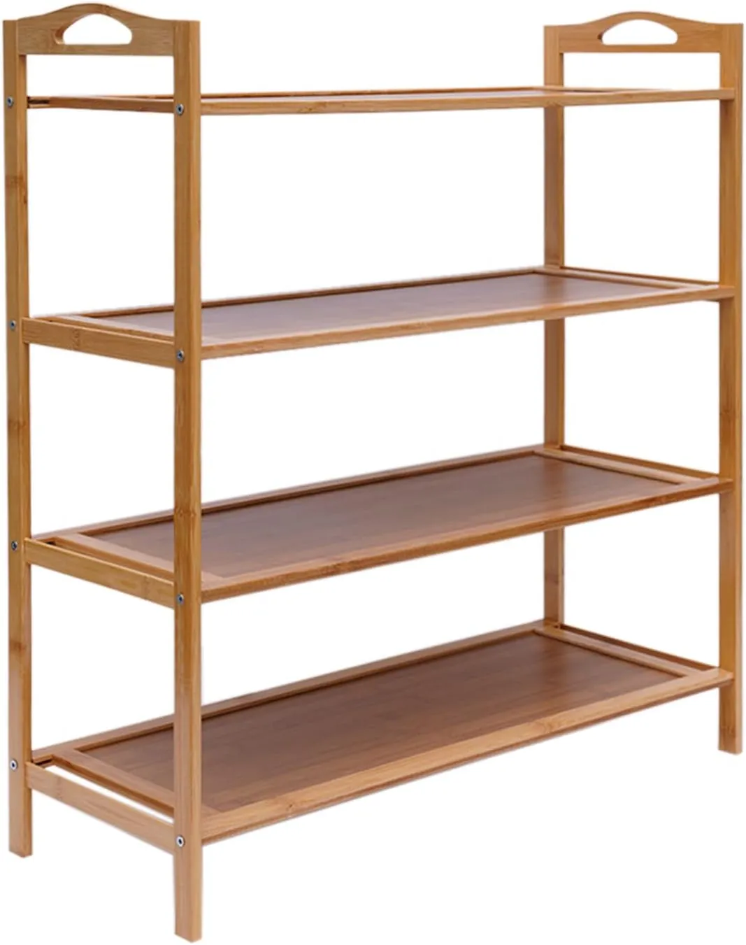 Bamboo Shoe Rack, 4-Tier Shoe Organizer with Open Design - Natural Wood Storage Rack for Shoes, Boots, and Slippers, Eco-Friendly & Space-Saving for Bedroom or Entryway