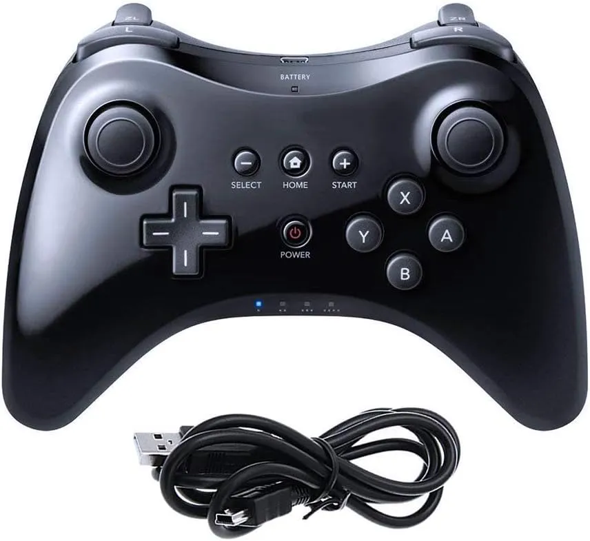 Black Classic Wireless Pro Controller Game Controller Gamepad Joypad Remote for Wii U
