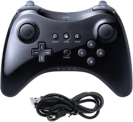 Black Classic Wireless Pro Controller Game Controller Gamepad Joypad Remote for Wii U