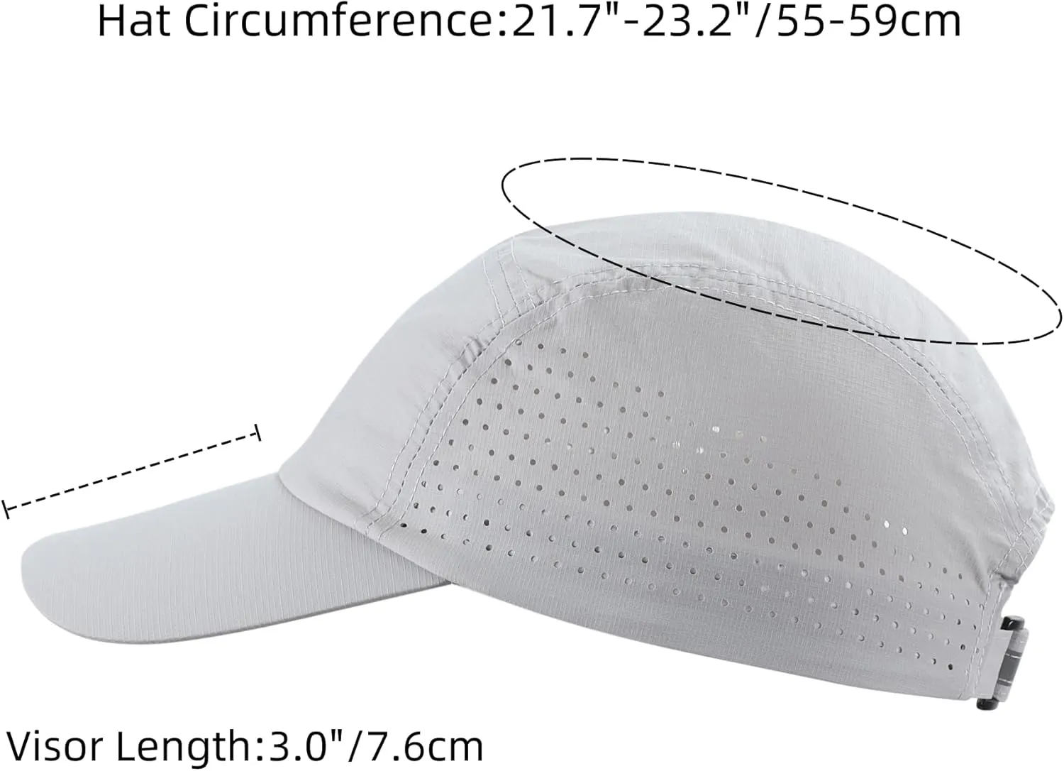 Connectyle Men's Breathable Run Hat Quick Dry Reflective Sport Cap Adjustable Lightweight Baseball Hat Unstructured Design