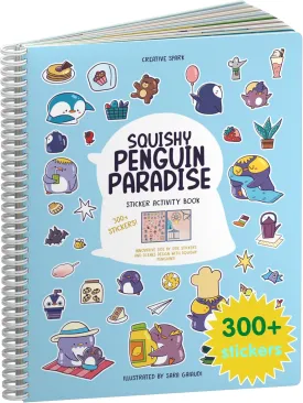 Cupkin Penguin Sticker Book Activity for Kids, Toddler Airplane Travel Essentials, 300  Animal Stickers for Kids   8 Scenes   Coloring Book Pages, Penguin Children's Gift, Crafts Ages 2-8