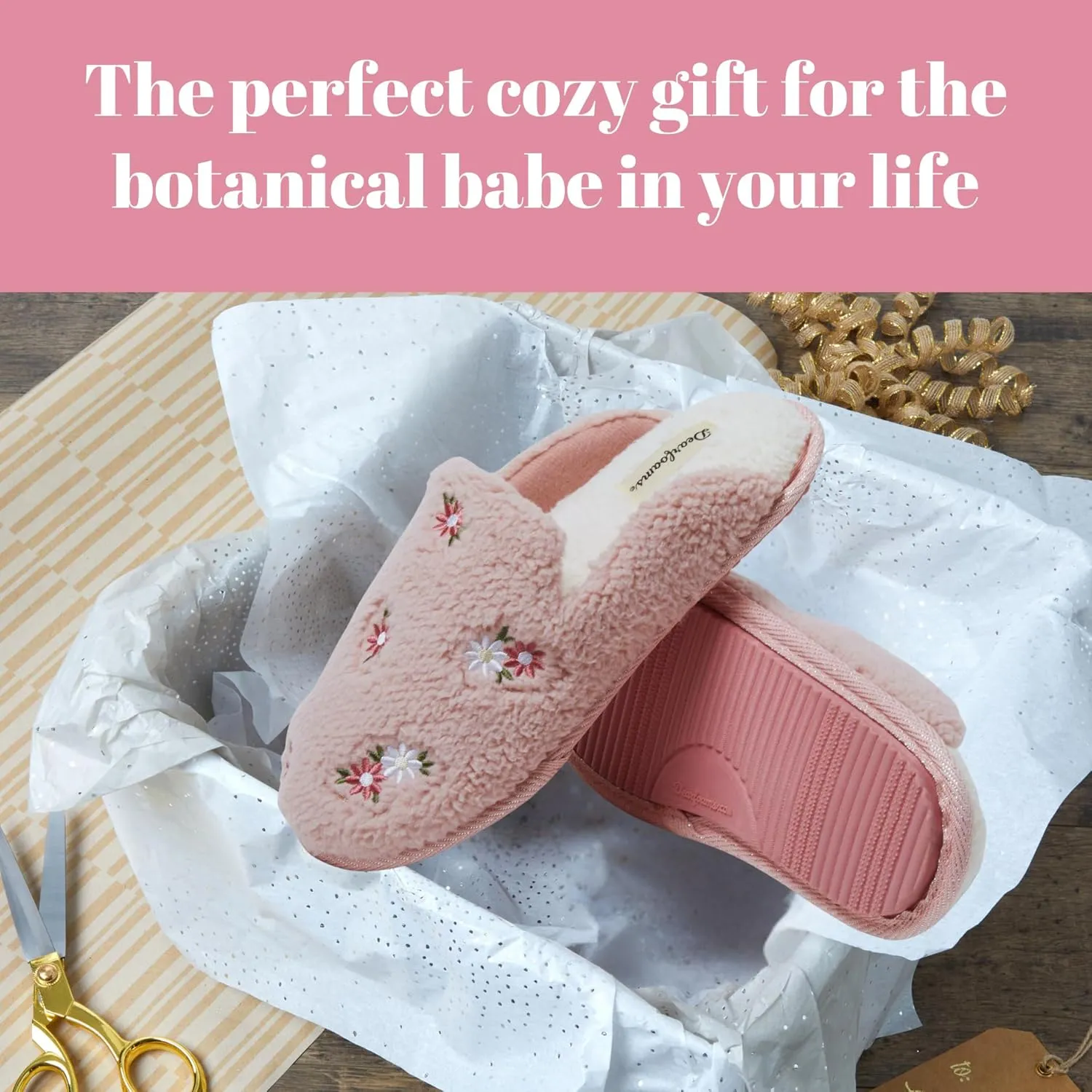 Dearfoams Women's Fuzzy Mom Easter Valentines Mothers Day Slippers