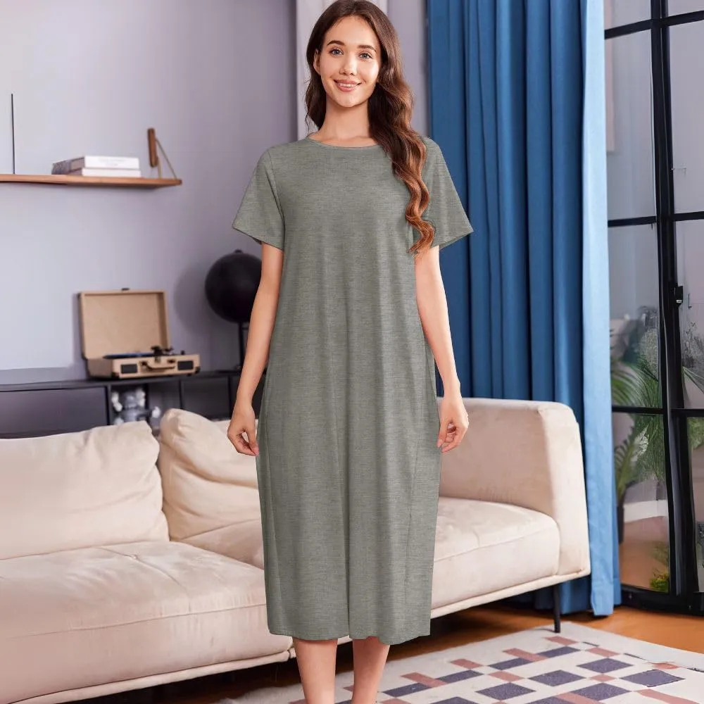 Deyeek Open Back Hospital Gowns for Women Post Shoulder Surgery Dress Adaptive Clothing Night Robes for Spinal Recovery