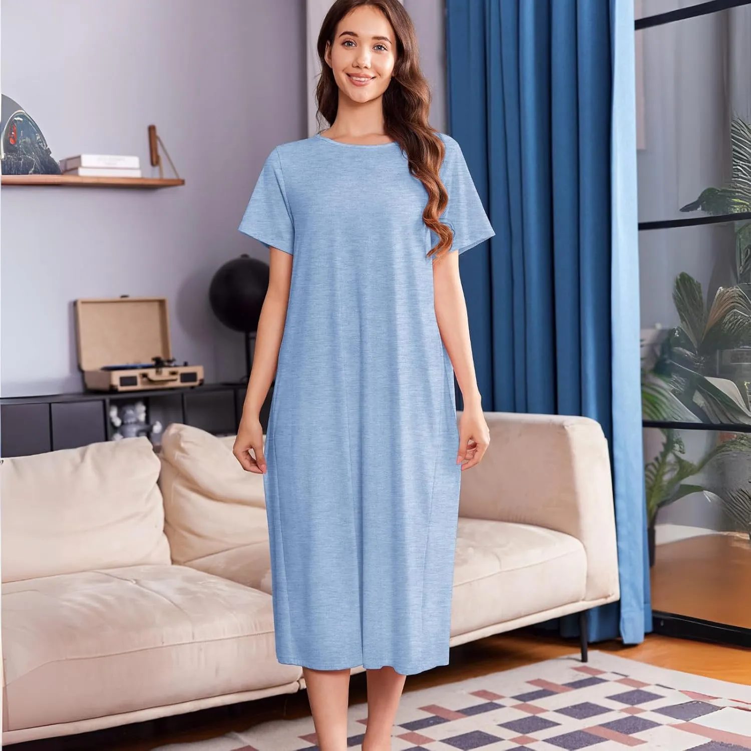 Deyeek Open Back Hospital Gowns for Women Post Shoulder Surgery Dress Adaptive Clothing Night Robes for Spinal Recovery
