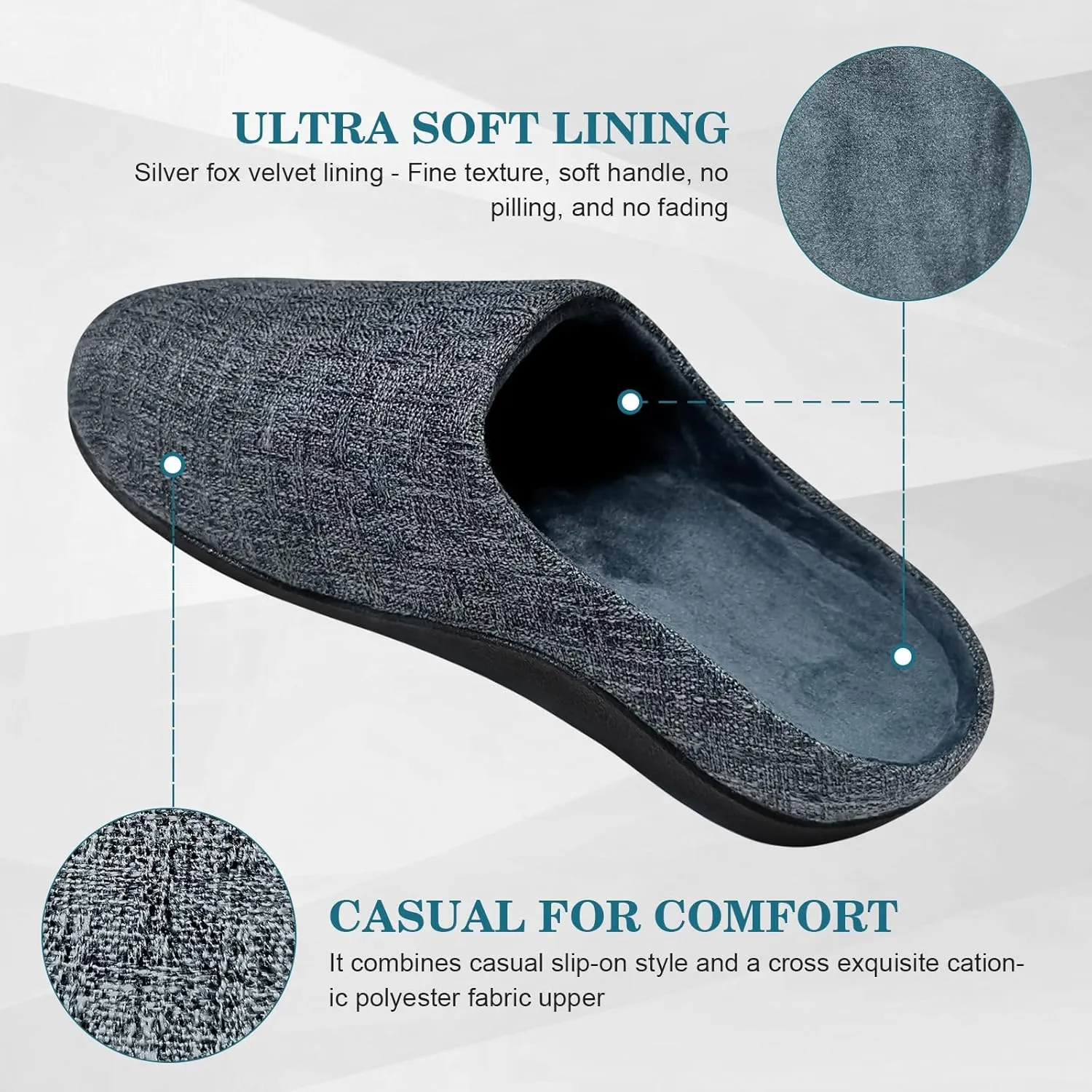 ERGOfoot Orthotic Slippers with Arch Support for Plantar Fasciitis Pain Relief, Comfortable Orthopedic Clog House Shoes with Indoor Outdoor Anti-Skid Rubber Sole