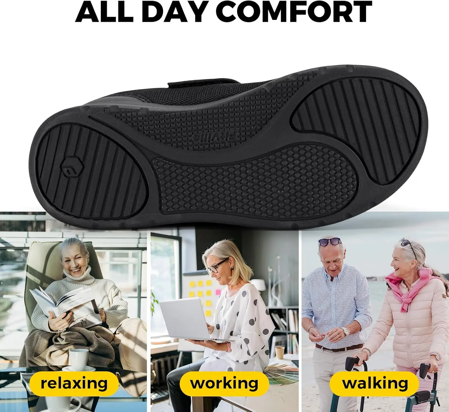FitVille Diabetic Shoes for Women Wide Width, Fully Adjustable Straps Wide Width Shoes for Women for Edema and Swollen Feet