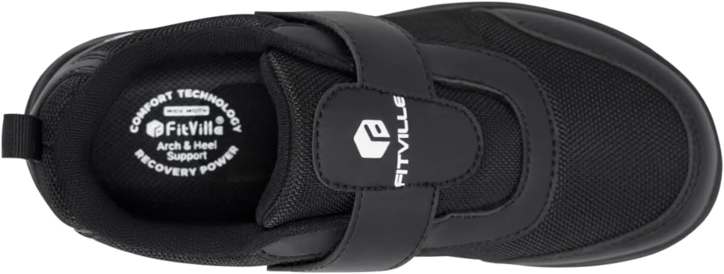 FitVille Diabetic Shoes for Women Wide Width, Fully Adjustable Straps Wide Width Shoes for Women for Edema and Swollen Feet