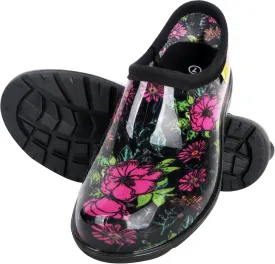 Flat Garden Shoes for Women Waterproof Slip-On Womens Rubber Rain Shoes Gardening Clogs with Comfort Insole