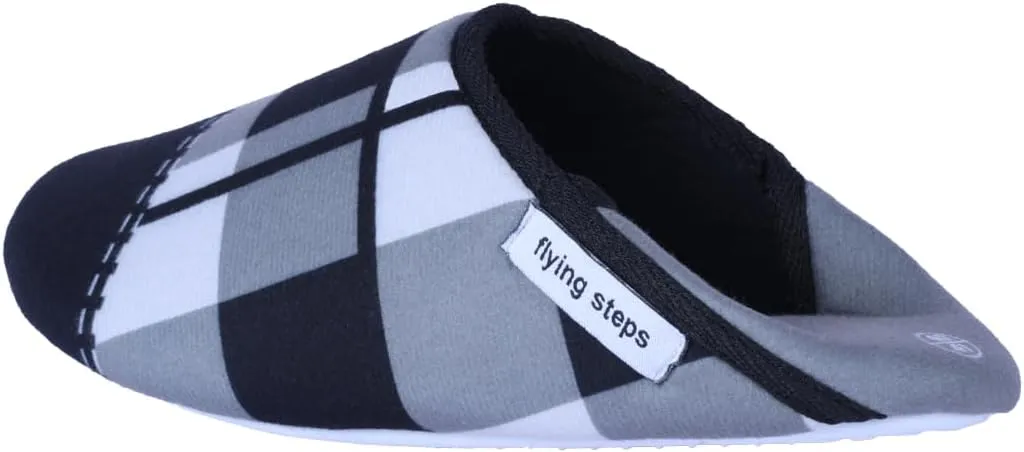 Flyingsteps Slippers for Men, Home Shoes, Non-Slip Sole, Warm and Comfortable, Plush Lining, Suitable for Bedroom, Bathroom, Living Room