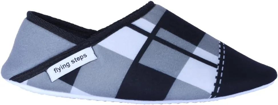 Flyingsteps Slippers for Men, Home Shoes, Non-Slip Sole, Warm and Comfortable, Plush Lining, Suitable for Bedroom, Bathroom, Living Room