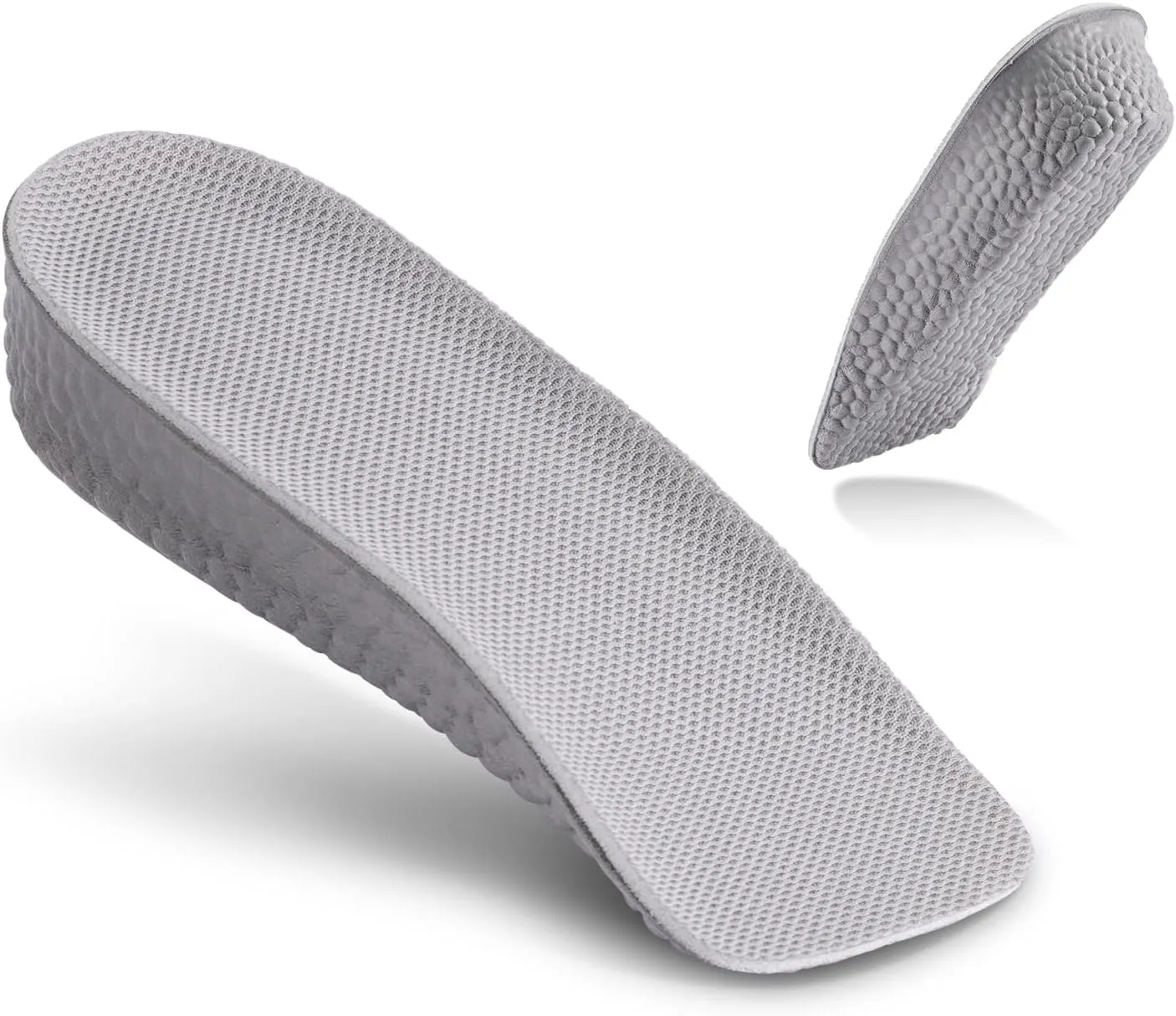 Height Increase Insoles - Foot Arch Contour Shoes Lifts for Women Orthopedic Heel Lift Cushion Gel Leg Discrepancy Balancer, Women's Size 8-10, Grey (2 Pcs) (1 Inch)