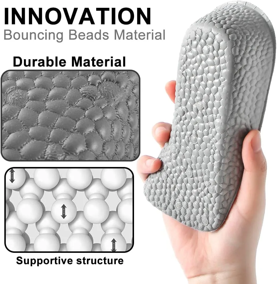 Height Increase Insoles - Foot Arch Contour Shoes Lifts for Women Orthopedic Heel Lift Cushion Gel Leg Discrepancy Balancer, Women's Size 8-10, Grey (2 Pcs) (1 Inch)