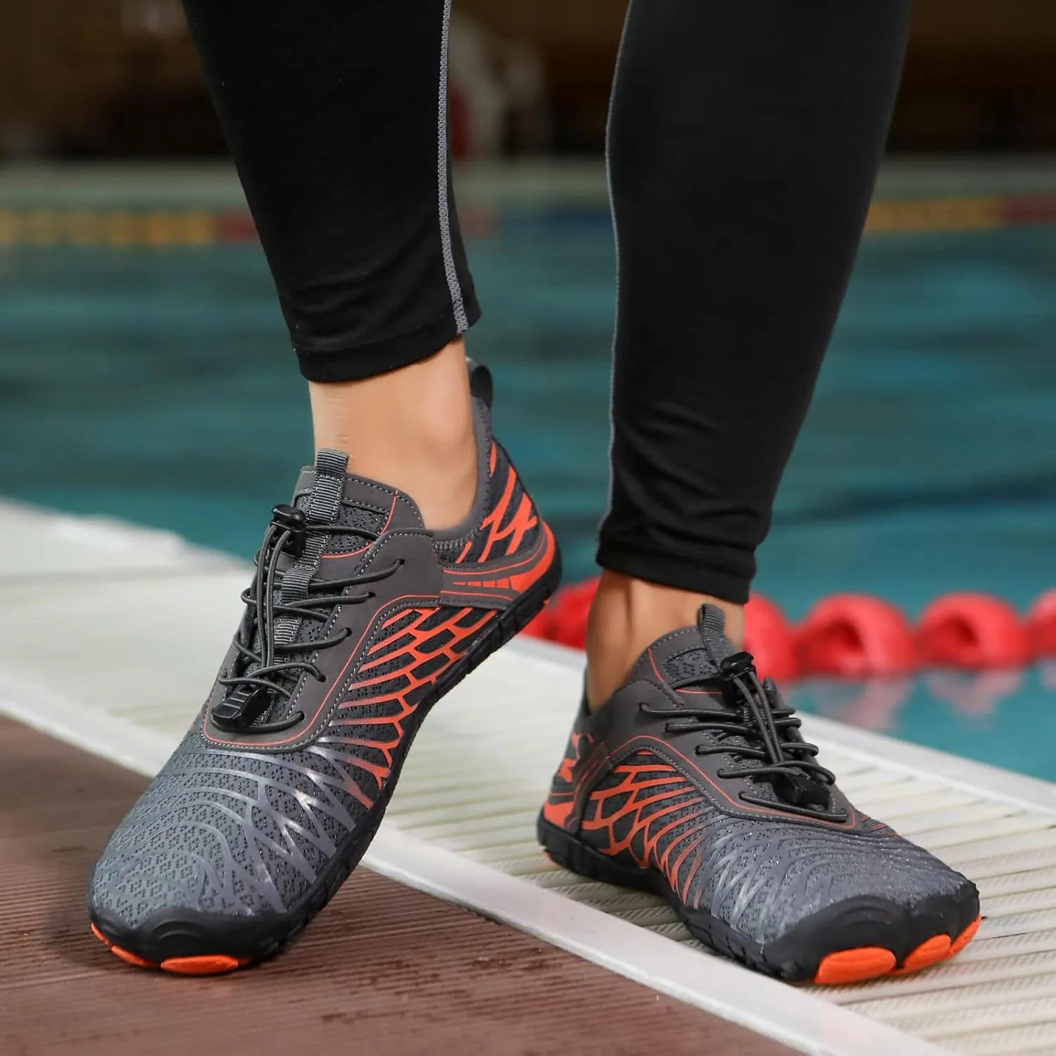 Hike Barefoot Shoes for Women Men with Wide Toe Box, Healthy & Non-Slip Breathable Barefoot Water Shoes Beach Pool Aqua Swim Surf Hiking Walking Shoes