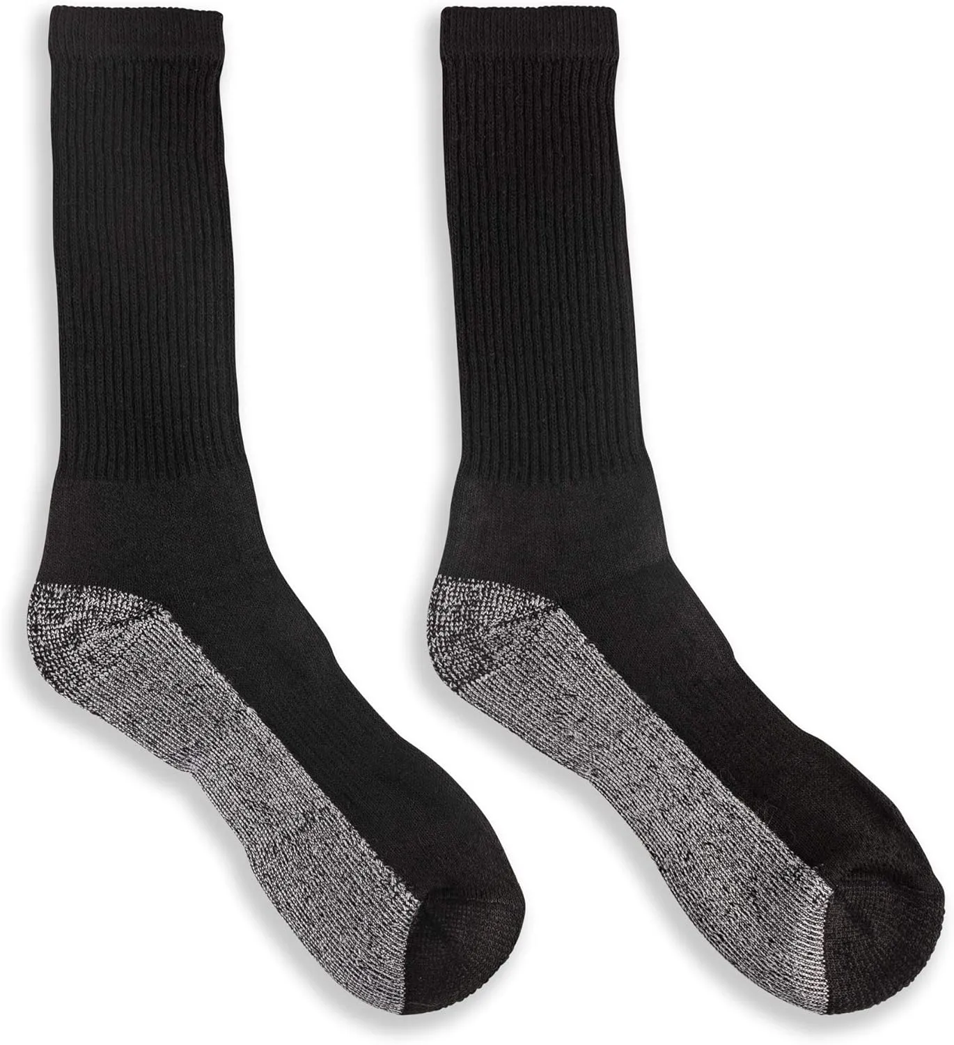 HOT FEET Work Socks for Men, Long All Weather Boot Crew Cotton Socks, Cushioned, Moisture Wicking, 10 Pack, Size 6?C12.5