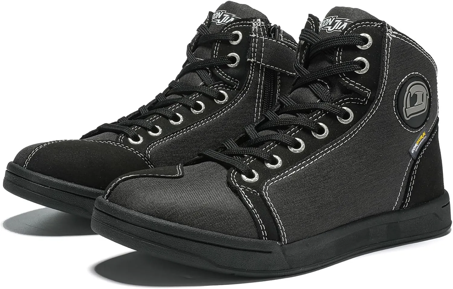 IRON JIA'S Motorcycle Shoes Men Streetbike Casual Accessories Breathable Protective Gear Powersport Anti-Slip Footwear Black 8