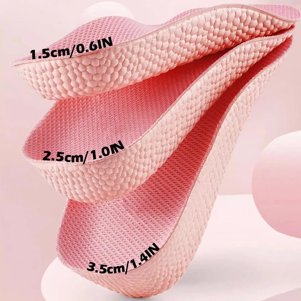 JADE KIT Height Increase Insoles for Women - Foot Arch Contour Shoes Lifts for Women Orthopedic Heel Lift Cushion Gel Leg Discrepancy Balancer, Women's Size 8-10 (1 Inch)