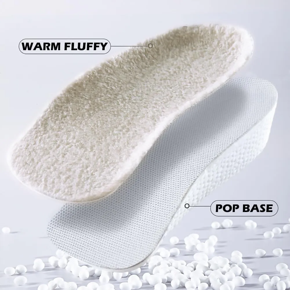 JADE KIT Height Increase Insoles - Winter- Foot Arch Contour Shoes Lifts for Orthopedic Heel Lift Cushion Gel Leg Discrepancy Balancer, Size 8-12 (Gray, L)
