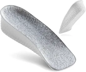 JADE KIT Height Increase Insoles - Winter- Foot Arch Contour Shoes Lifts for Orthopedic Heel Lift Cushion Gel Leg Discrepancy Balancer, Size 8-12 (Gray, L)