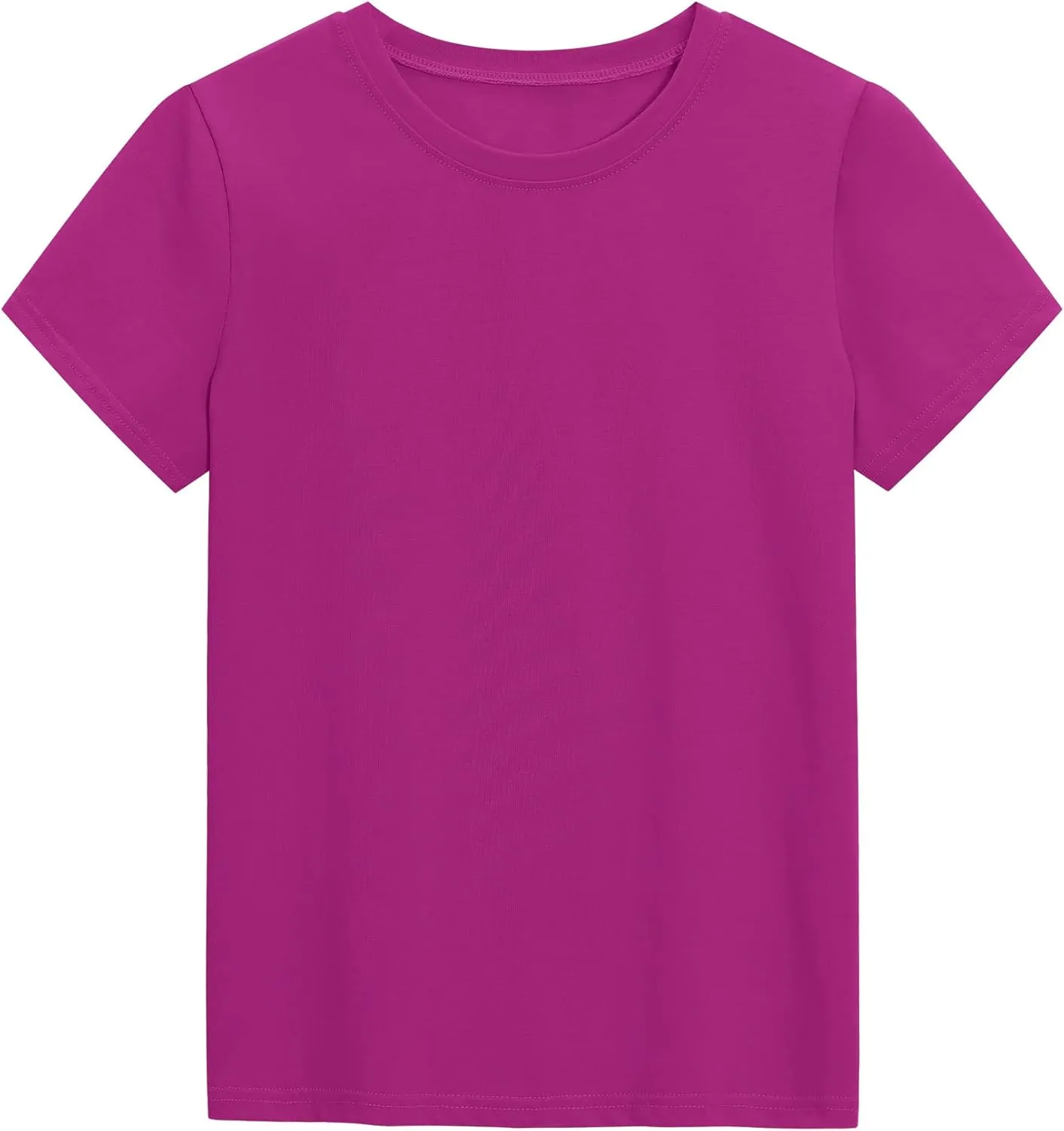 KEREDA Girls Shirts Short Sleeve Soft Cotton T-Shirts Plain Tees Tops Clothes for Kids