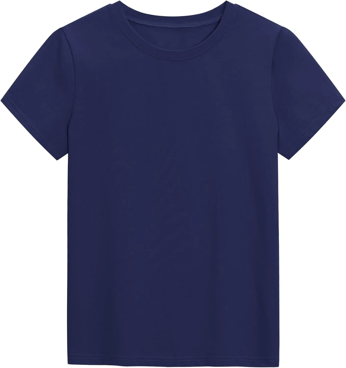 KEREDA Girls Shirts Short Sleeve Soft Cotton T-Shirts Plain Tees Tops Clothes for Kids