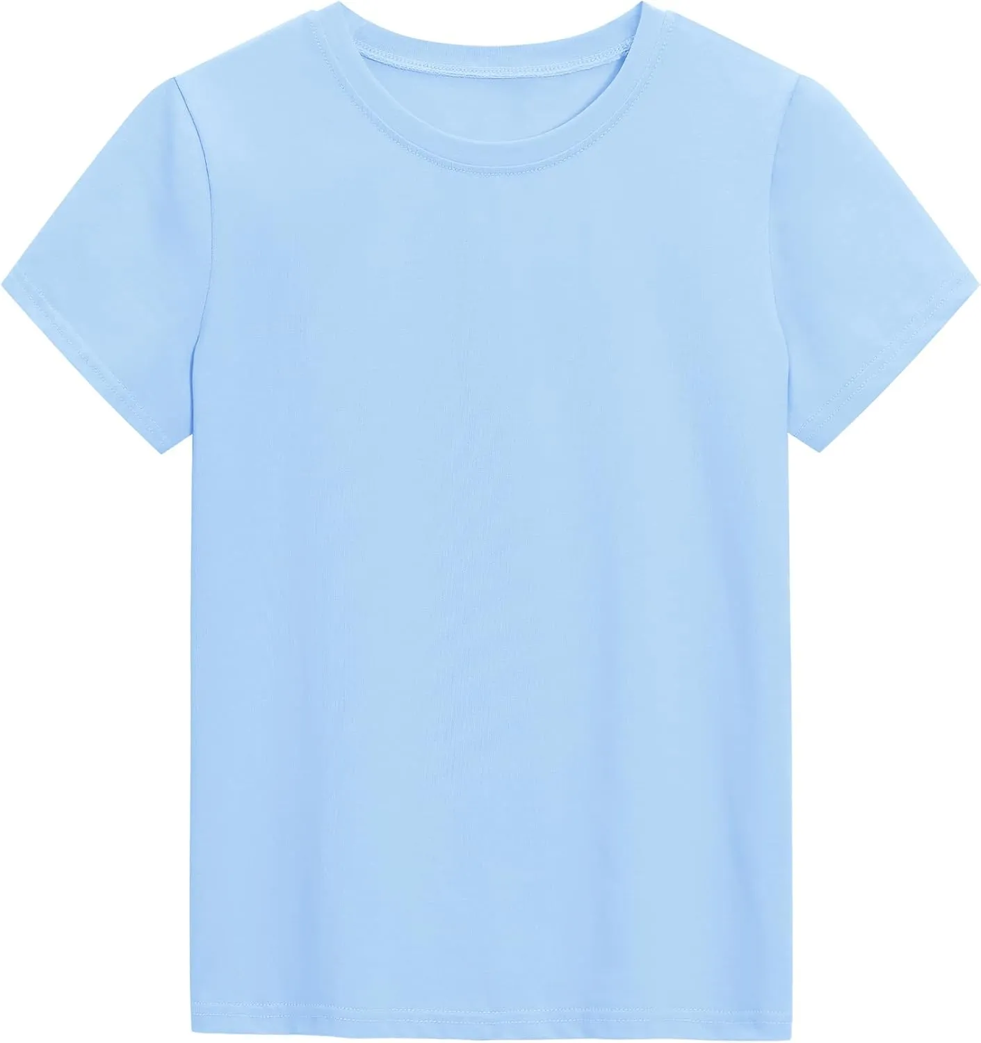 KEREDA Girls Shirts Short Sleeve Soft Cotton T-Shirts Plain Tees Tops Clothes for Kids