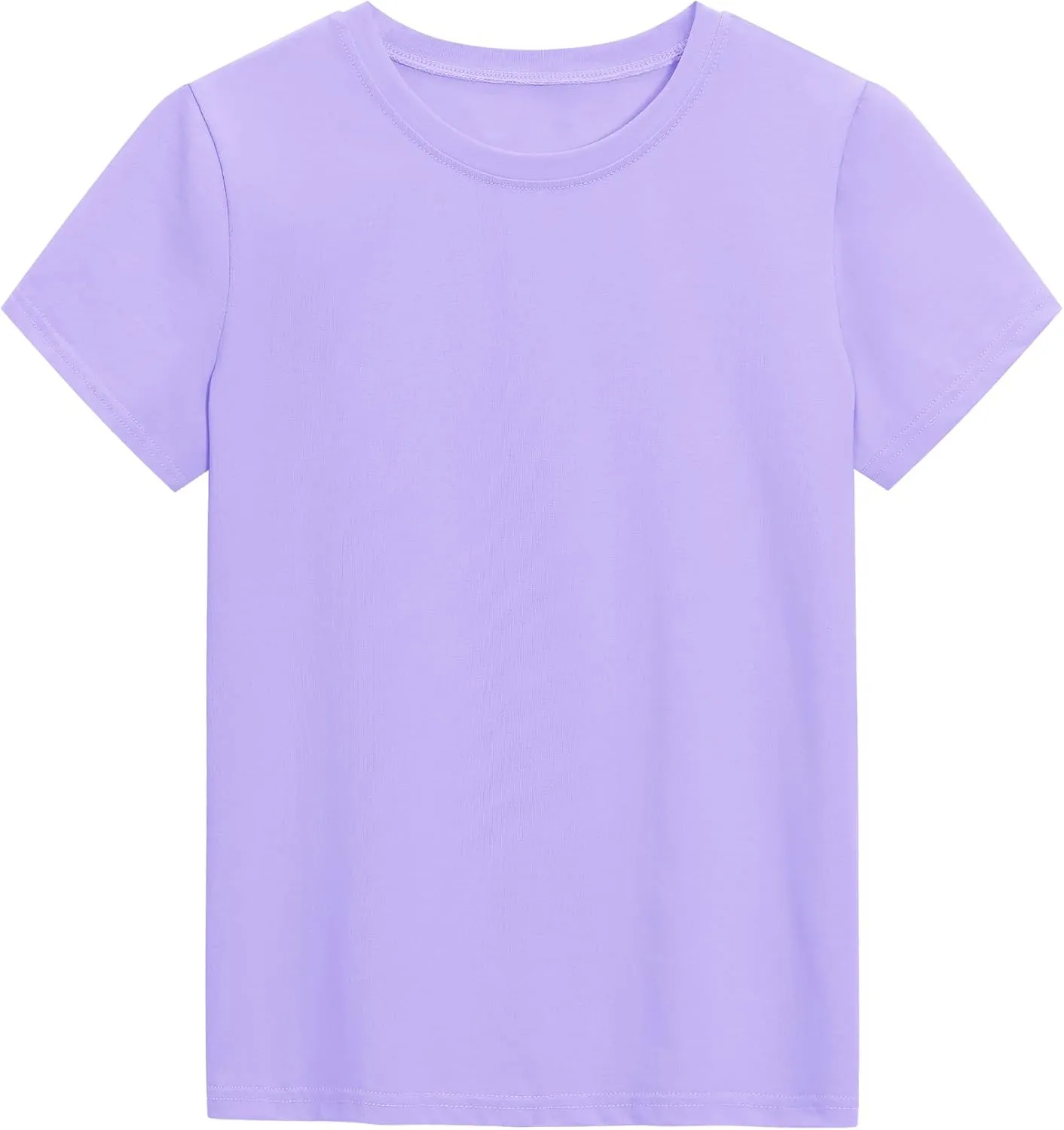 KEREDA Girls Shirts Short Sleeve Soft Cotton T-Shirts Plain Tees Tops Clothes for Kids