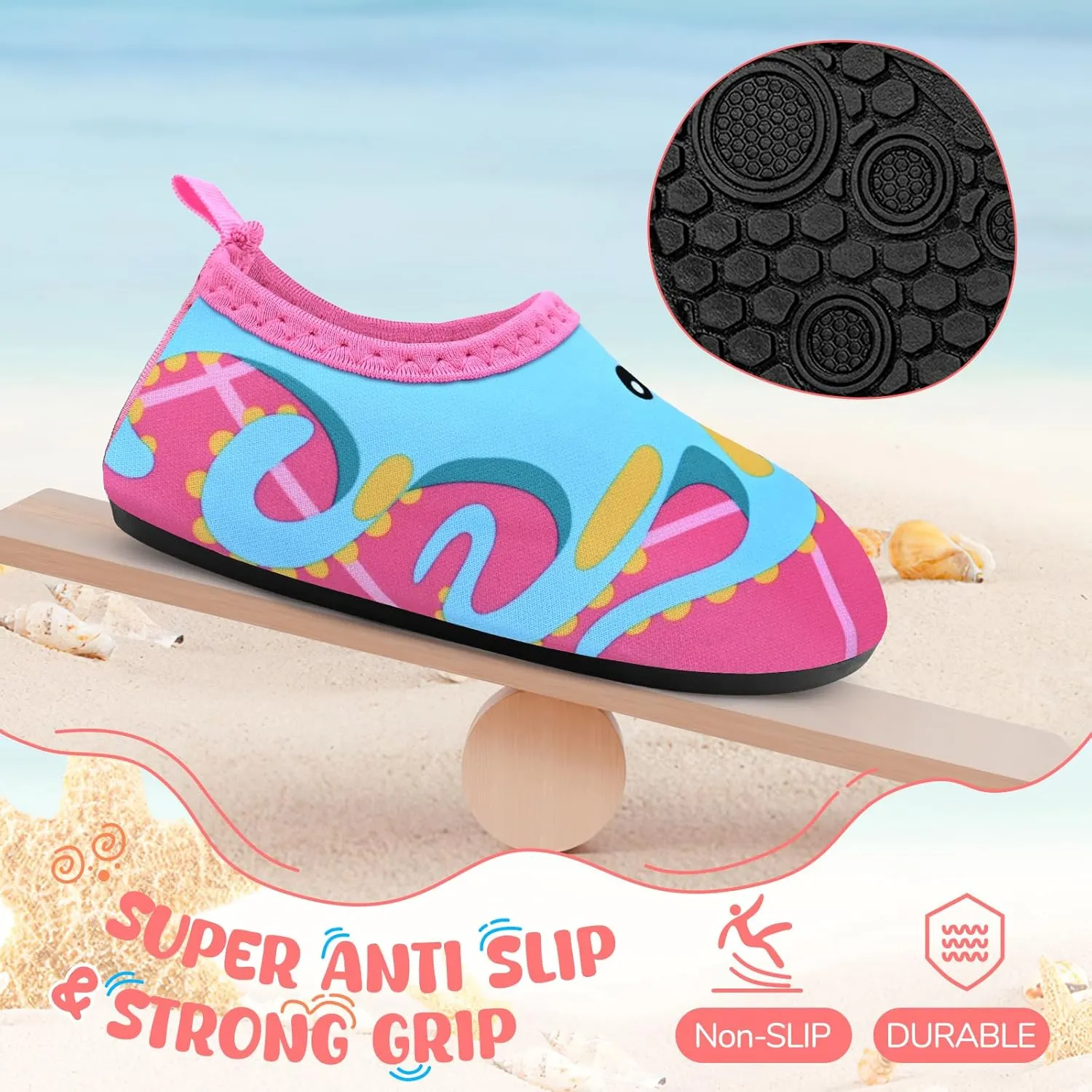 Kids Boys Girls Swim Water Shoes, Toddler Kids Swim Water Shoes Non-Slip Quick Dry Beach Shoes,Barefoot Sports Shoes Aqua Socks for Beach Outdoor Sports