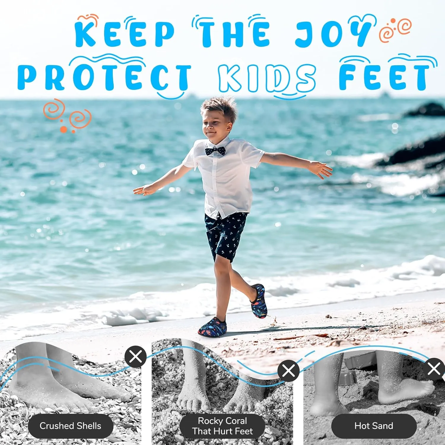 Kids Boys Girls Swim Water Shoes, Toddler Kids Swim Water Shoes Non-Slip Quick Dry Beach Shoes,Barefoot Sports Shoes Aqua Socks for Beach Outdoor Sports