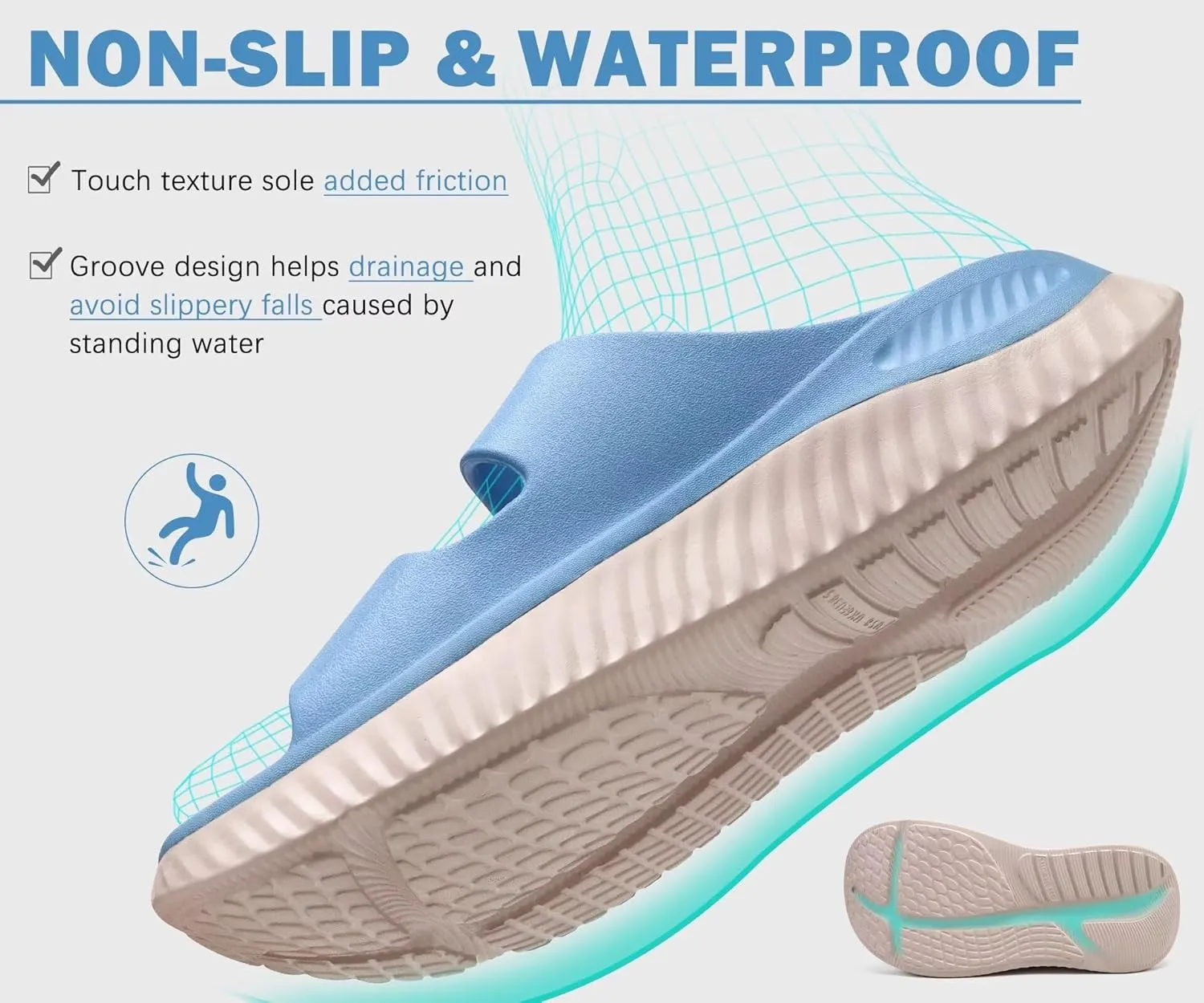 KuaiLu Womens Recovery Sandals With Comfortable Plantar Fasciitis Arch Support, Orthotic Adjustable Thick Cushion Sport Slides Reduces Stress on Feet, Joints & Back Post-Exercise