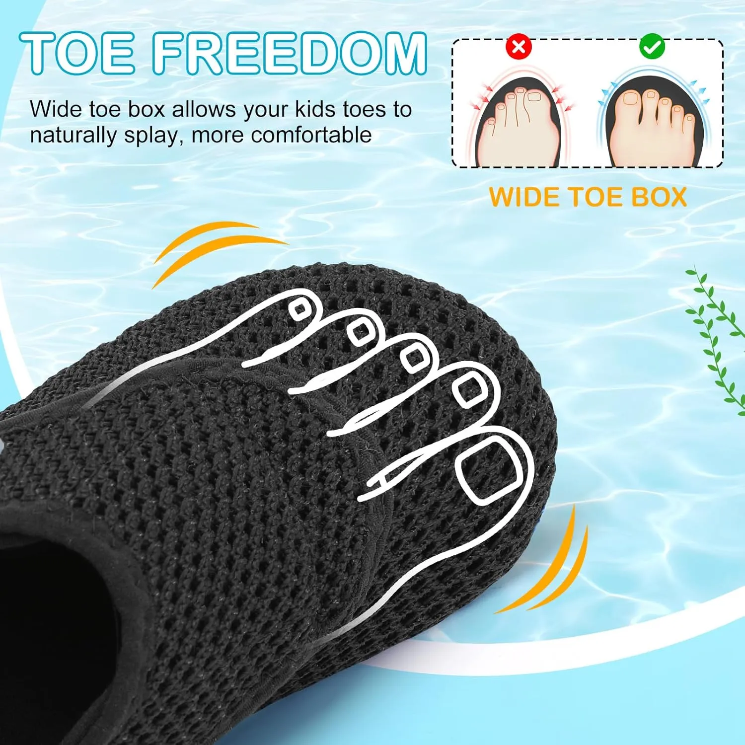 L-RUN Toddler Water Shoes Boys Girls Barefoot Beach Swim Shoes Quick Dry Kids Aqua Socks Non-Slip Wide Baby House Slippers