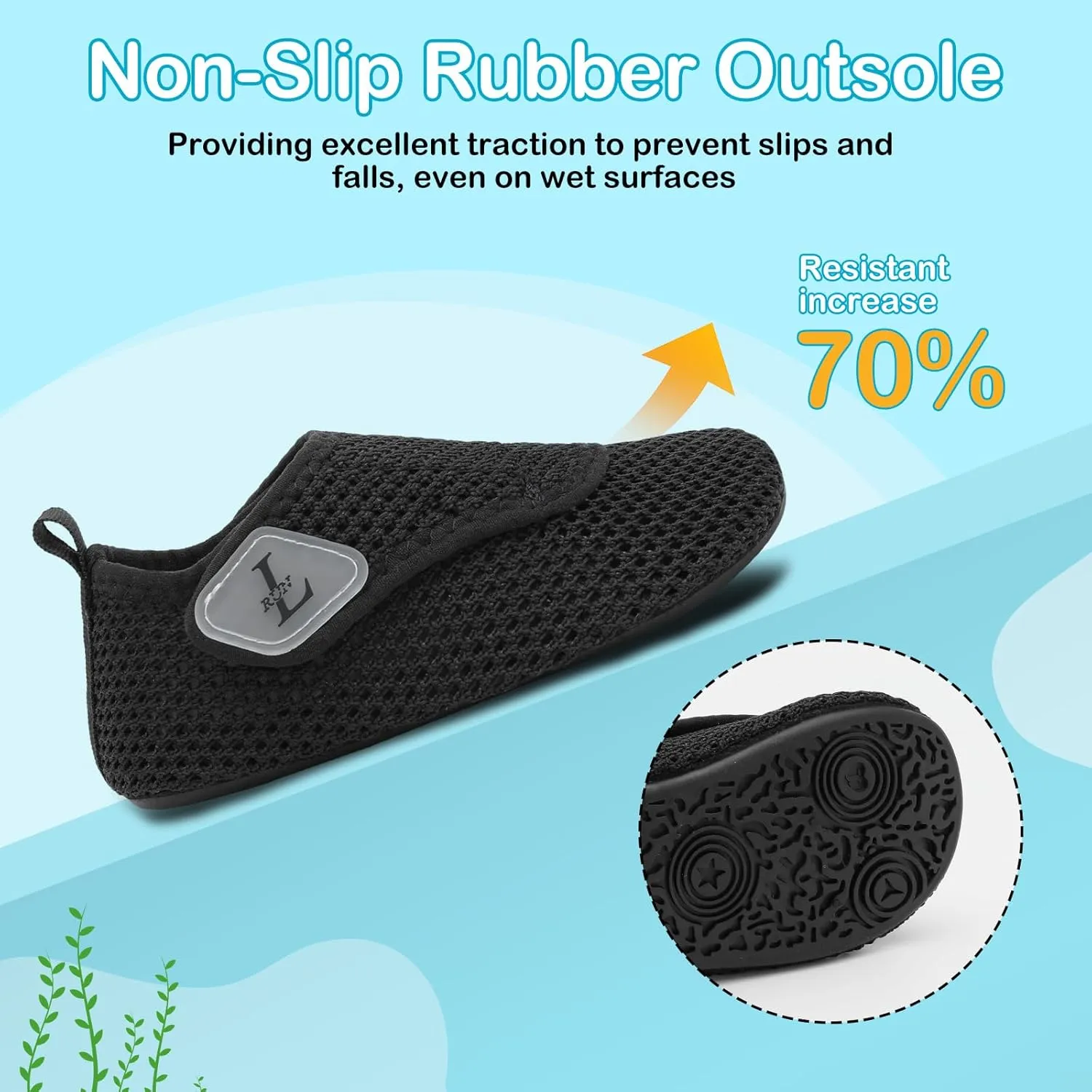 L-RUN Toddler Water Shoes Boys Girls Barefoot Beach Swim Shoes Quick Dry Kids Aqua Socks Non-Slip Wide Baby House Slippers