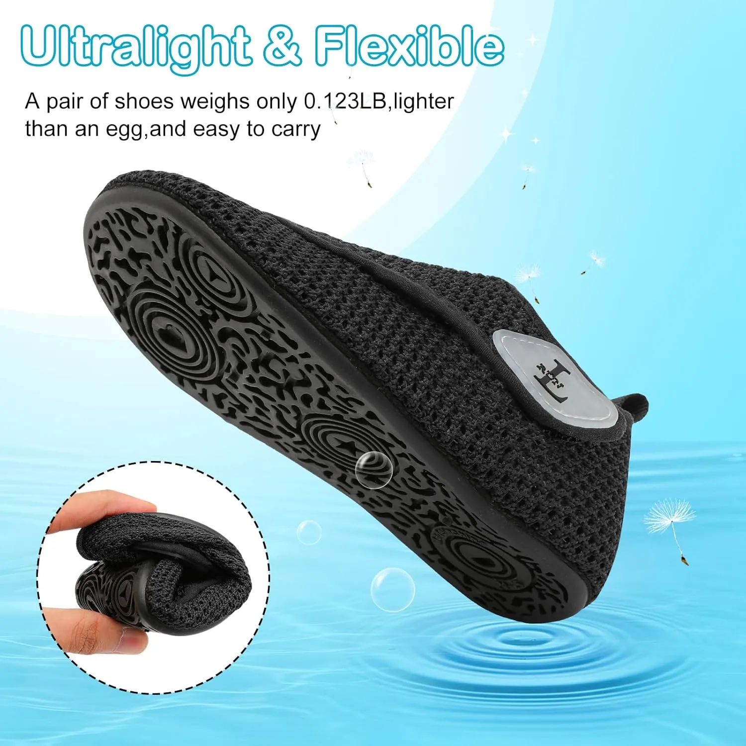 L-RUN Toddler Water Shoes Boys Girls Barefoot Beach Swim Shoes Quick Dry Kids Aqua Socks Non-Slip Wide Baby House Slippers