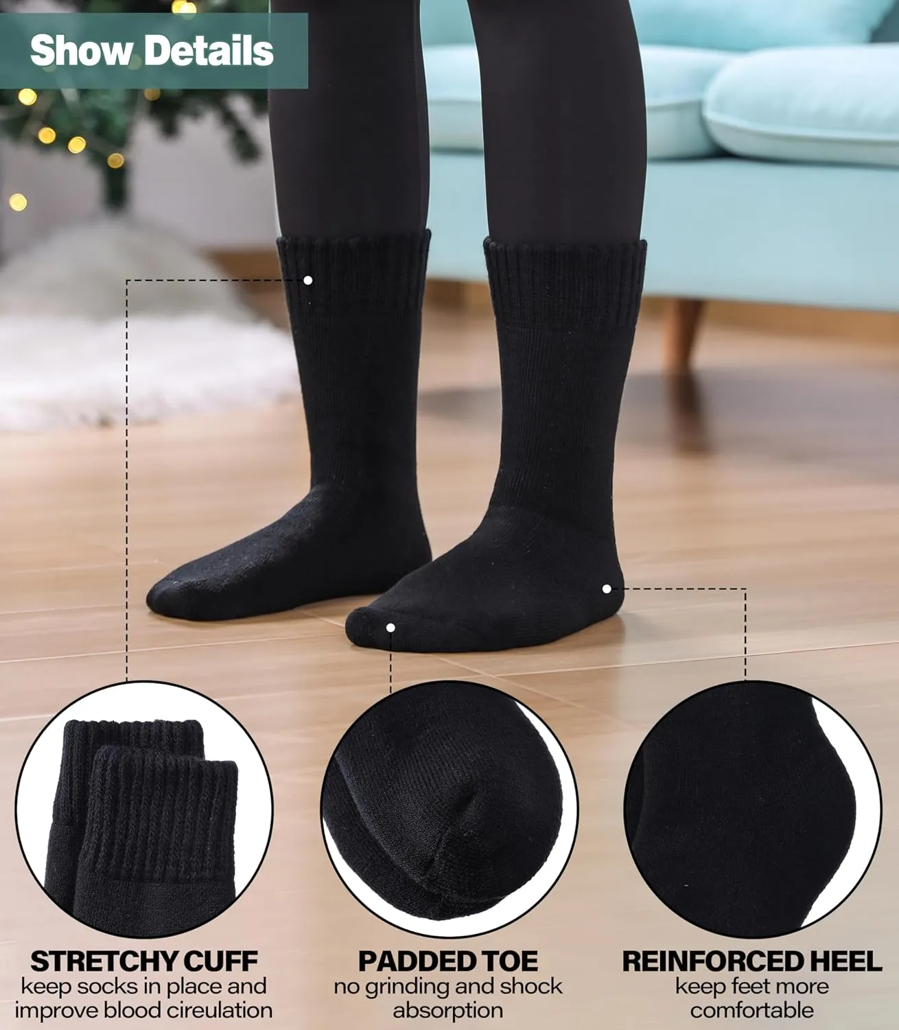 LANLEO Women Men Thermal Socks Warm Winter Extra Thick Insulated Heated Ski Crew Boot Socks for Cold Weather