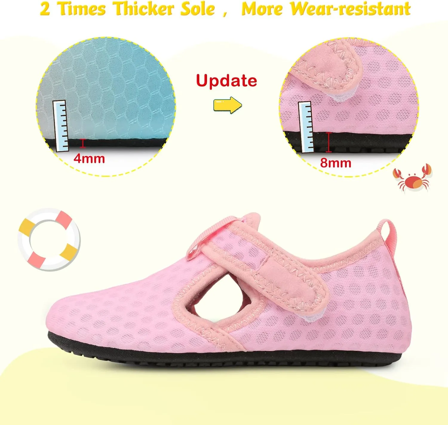 LeIsfIt Toddler Water Shoes Girls Boys Swim Beach Shoes Barefoot Aqua Socks Kids Non-Slip Water Socks