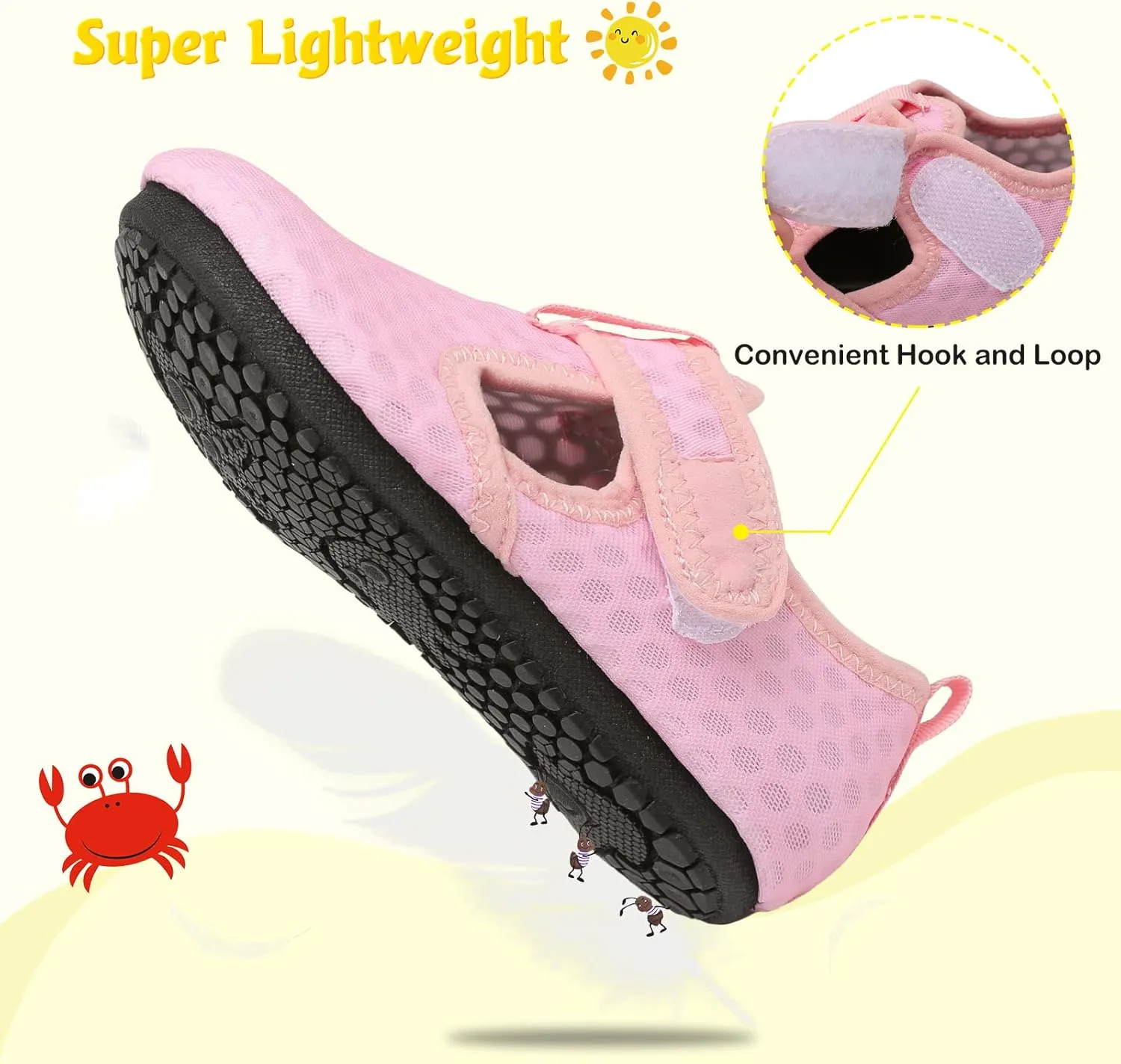 LeIsfIt Toddler Water Shoes Girls Boys Swim Beach Shoes Barefoot Aqua Socks Kids Non-Slip Water Socks