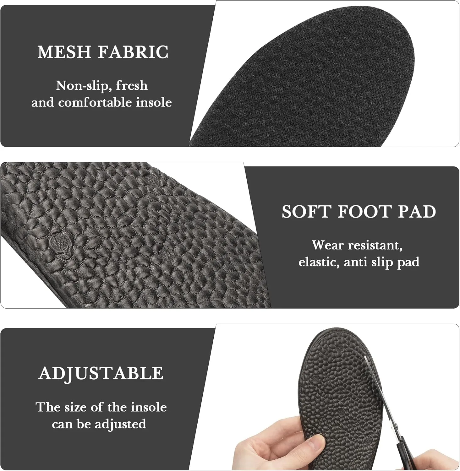 Linkidea Height Increase Insoles, 1.3'' Lightweight Heel Lift Shoe Inserts for Men & Women, Soft Lift Insoles Cut-to-Fit Design, Fits High-Top Shoes (US Men 5.5-6.5 / Women 7-8)
