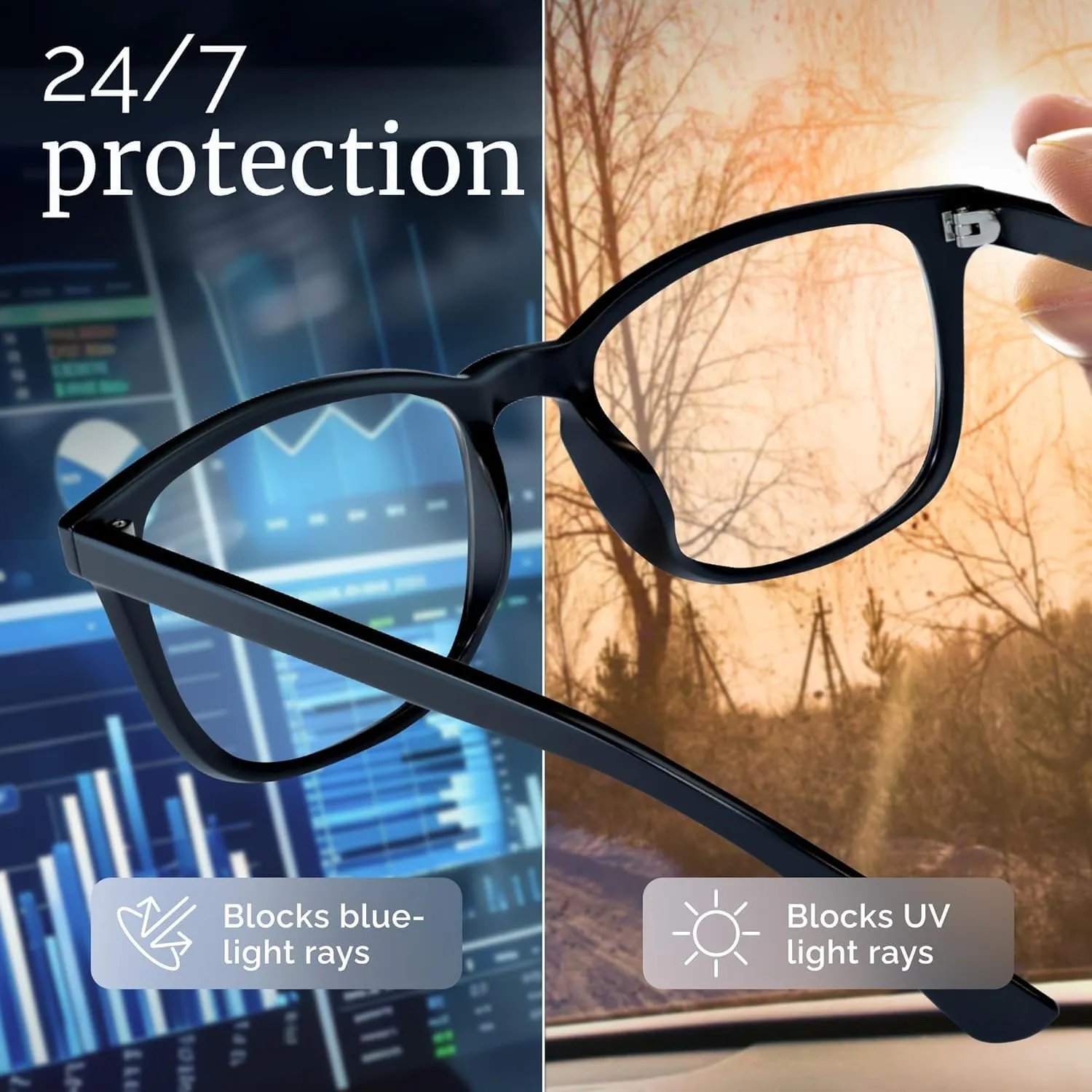 livho High Tech Blue Light Glasses - Advanced 99% Blue Light Blocking Computer Glasses - Anti Eyestrain & UV Glare Protection