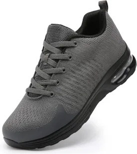 LUPWEE Steel Toe Shoes for Men Women, Slip Resistant Safety Work Shoes Puncture Proof Comfortable Indestructible Sneakers with Specialized Work Insole for Industry Construction Warehouse