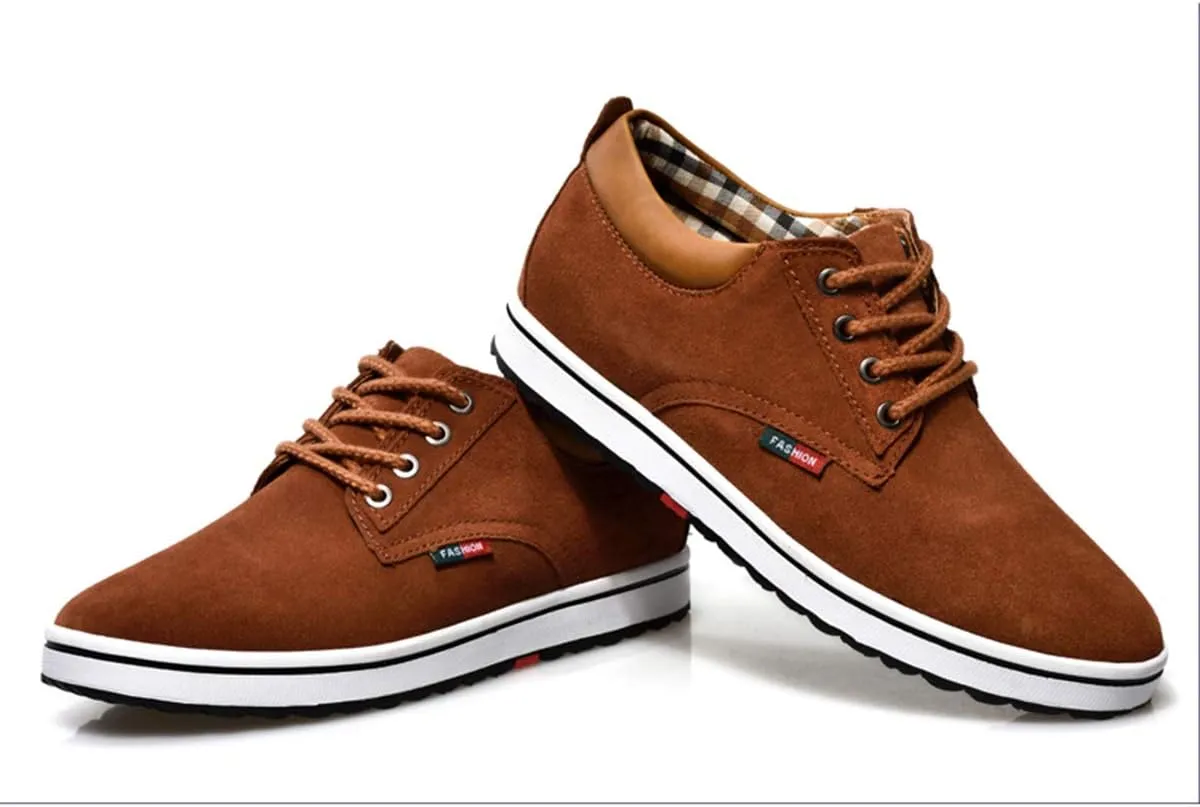Men's Casual Oxford Shoes 2.36 Inches Invisible Height Elevator Shoes Invisible Height Lifting Shoes Lace Up Flannelette Cowhide Leather Dress Shoes - Hidden Heel