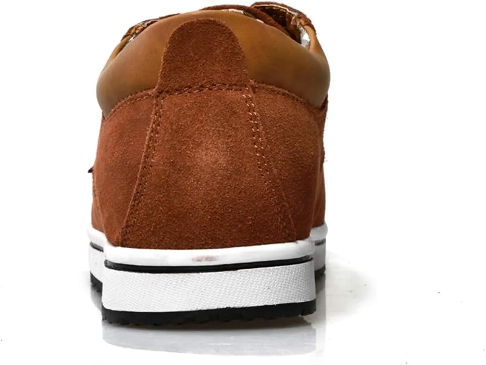 Men's Casual Oxford Shoes 2.36 Inches Invisible Height Elevator Shoes Invisible Height Lifting Shoes Lace Up Flannelette Cowhide Leather Dress Shoes - Hidden Heel