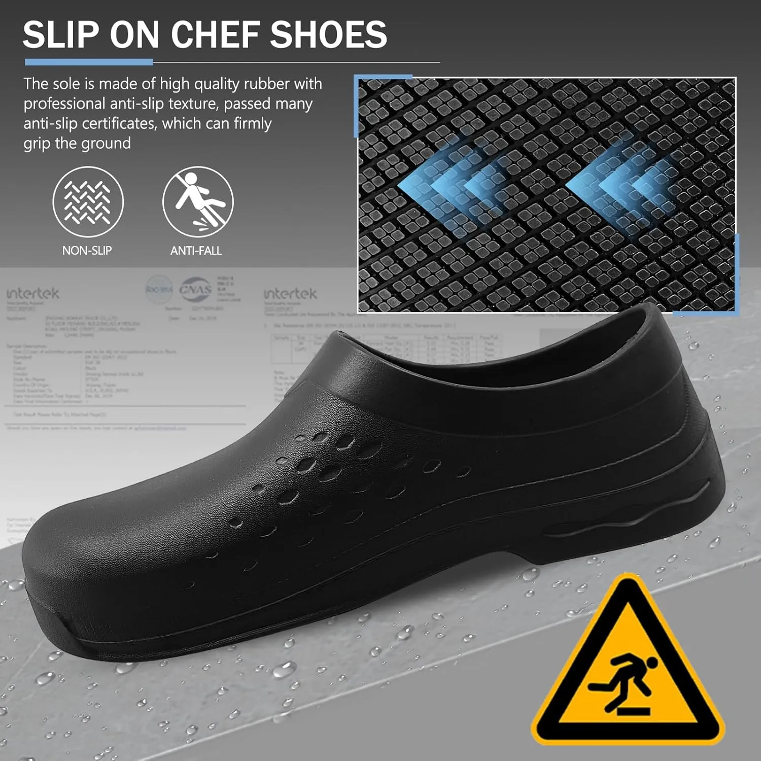Mens Clogs Non Slip Chef Shoes for Women Men Food Service Comfortable Water Resistant Unisex Nursing Nurse Shoes for Work Kitchen Restaurant
